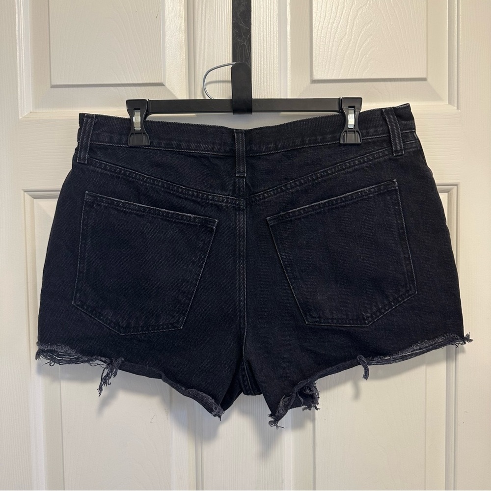 Abercrombie & Fitch Black Annie High Rise Denim Shorts Women’s Size 32/14 - Picture 2 of 5